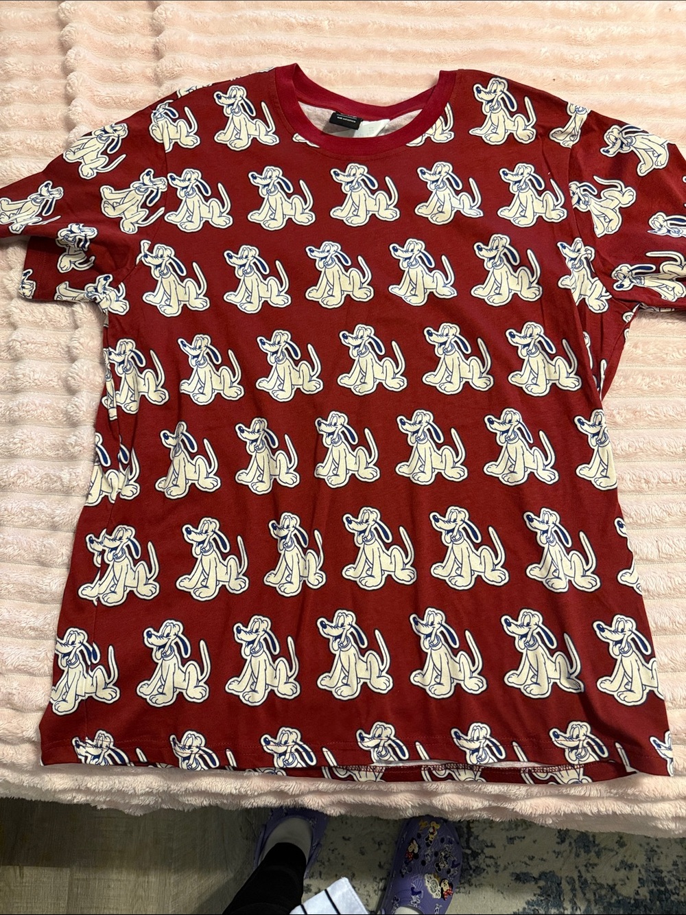 Pluto  Red Cartoon Dog Print Tee